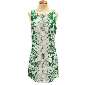 Eliza J Green and White Floral Mini Dress